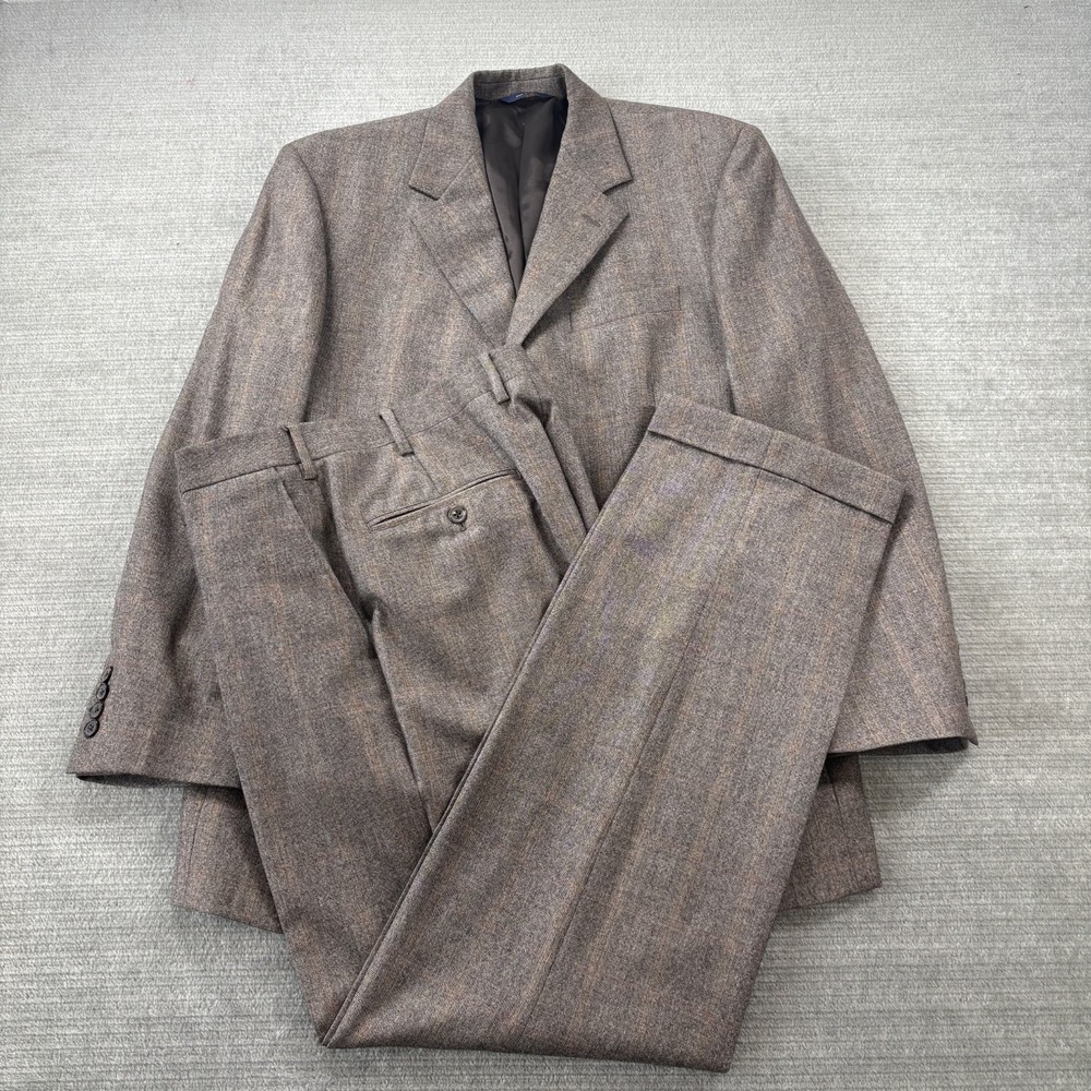 Brooks Brothers Ermenegildo Zegna Suit Mens 41R 32x32 Brown Wool 1818 Madison